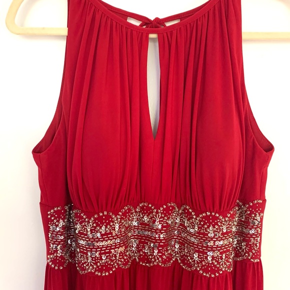 R & M Richards Deep Red floor length. Size 12. - Picture 3 of 12